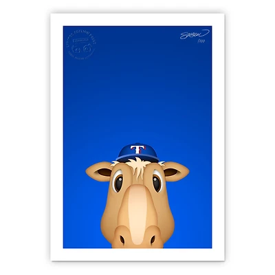 Texas Rangers 24" x 32" Minimalist Texas Rangers Mascot Wall Art