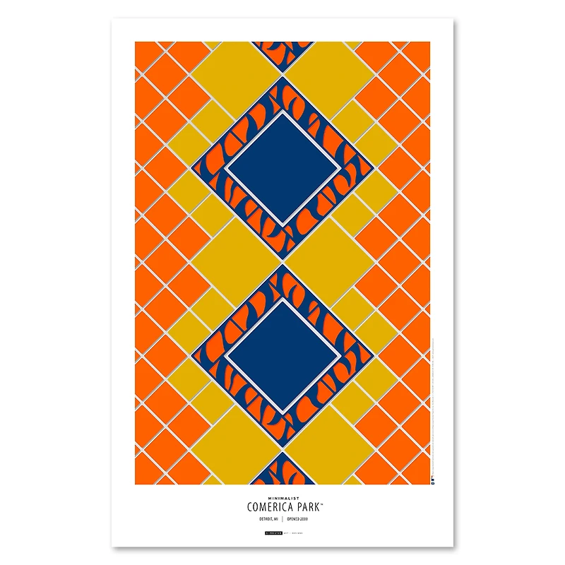 Detroit Tigers 11" x 17" Minimalist Comerica Park Wall Art