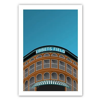 Brooklyn Dodgers 14" x 20" Minimalist Ebbets Field Wall Art Giclee