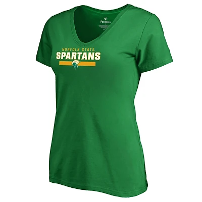 Women's Kelly Green Norfolk State Spartans Team Strong V-Neck T-Shirt