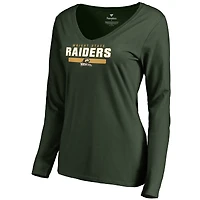 Women's Green Wright State Raiders Team Strong Long Sleeve V-Neck T-Shirt