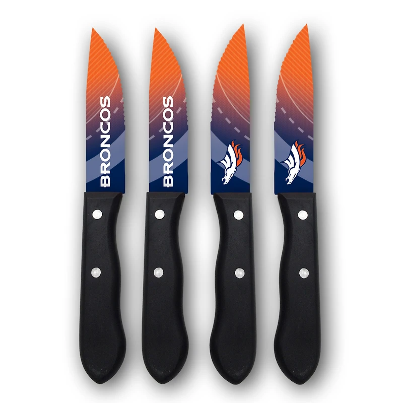 Woodrow Denver Broncos 4-Piece Stainless Steel Steak Knife Set
