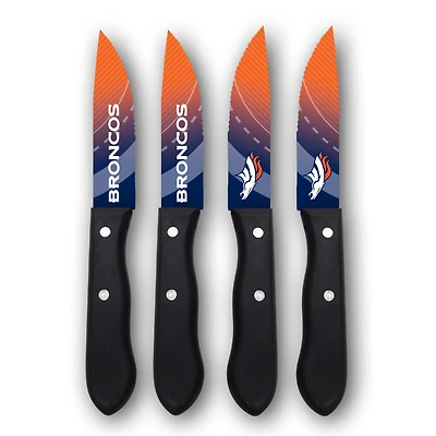 Woodrow Denver Broncos 4-Piece Stainless Steel Steak Knife Set