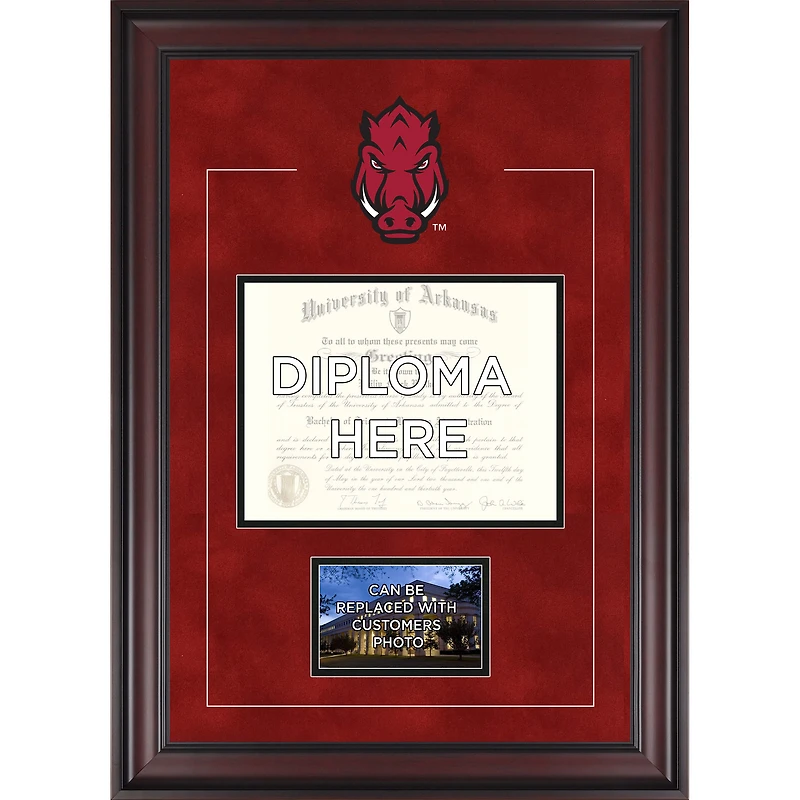 Arkansas Razorbacks Deluxe 8.5" x 11" Diploma Frame with Team Logo - Insert Your Own 4" x 6" Photograph