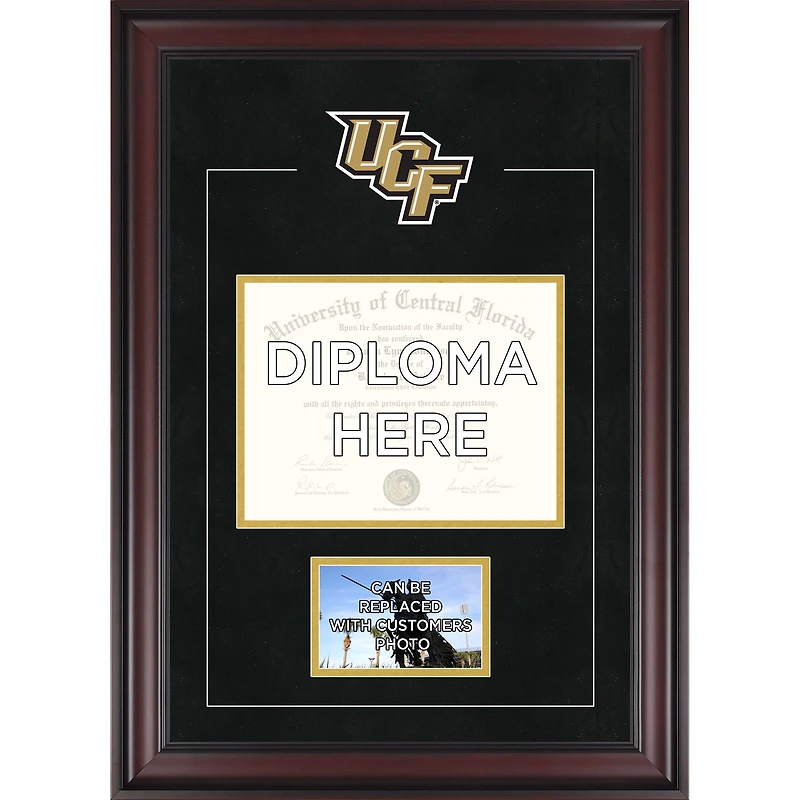 UCF Knights Deluxe 8.5" x 11" Diploma Frame with Team Logo - Insert Your Own 4" x 6" Photograph