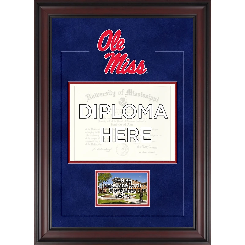 Ole Miss Rebels Deluxe 9" x 12" Diploma Frame with Team Logo - Insert Your Own 4" x 6" Photograph