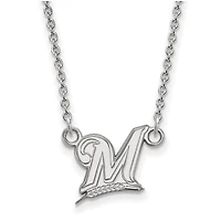Women's Milwaukee Brewers Small Logo Sterling Silver Pendant Necklace