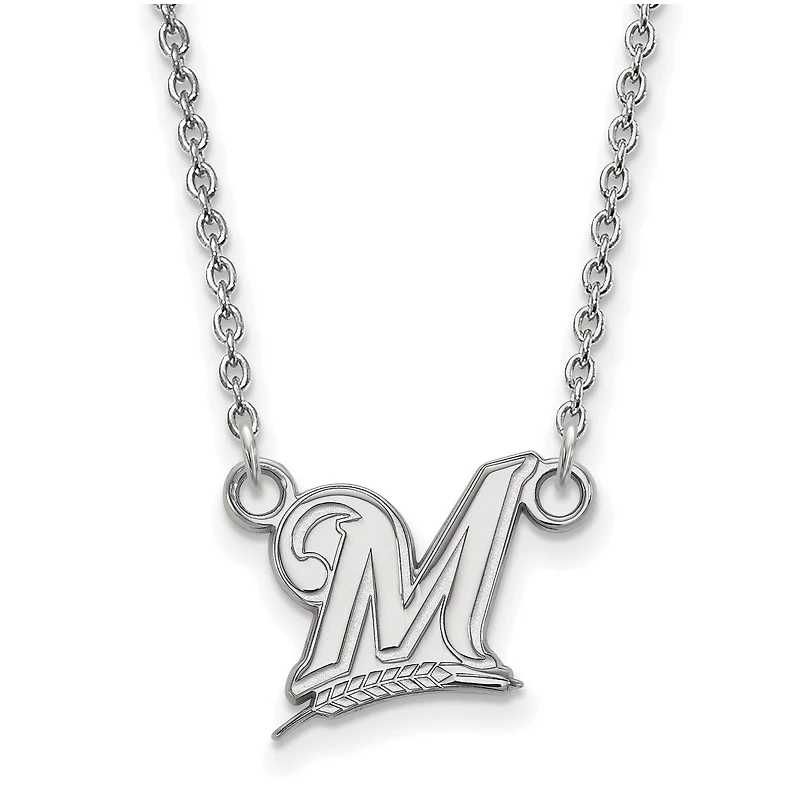 Women's Milwaukee Brewers Small Logo Sterling Silver Pendant Necklace