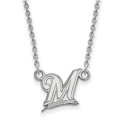 Women's Milwaukee Brewers Small Logo Sterling Silver Pendant Necklace