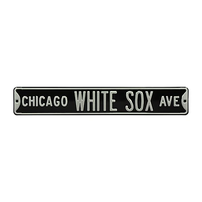 Black Chicago White Sox 6" x 36" Steel Ave Sign Wall Art