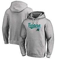 Men's Heathered Gray Tulane Green Wave American Classic Pullover Hoodie