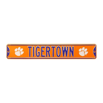 Orange Clemson Tigers 6" x 36" College Ave Embossed Street Sign