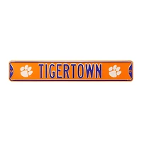Orange Clemson Tigers 6" x 36" College Ave Embossed Street Sign