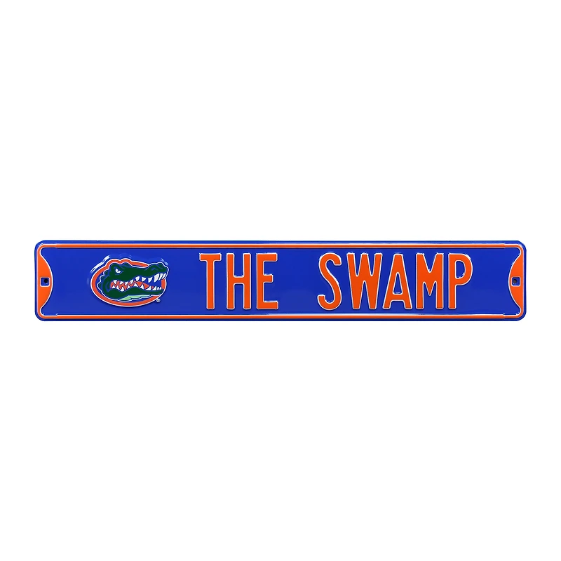 Blue Florida Gators 6" x 36" College Ave Embossed Street Sign