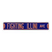 Navy Illinois Fighting Illini 6" x 36" College Ave Street Sign