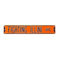 Orange Illinois Fighting Illini 6" x 36" College Ave Team Street Sign