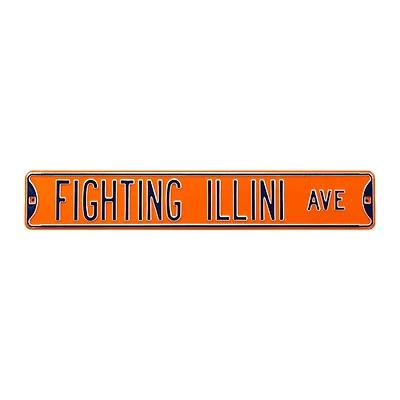 Orange Illinois Fighting Illini 6" x 36" College Ave Team Street Sign
