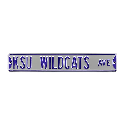 Silver Kansas State Wildcats 6" x 36" College Ave Team Street Sign