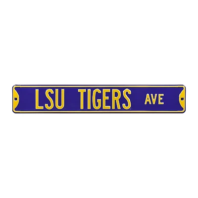 Purple LSU Tigers 6" x 36" College Ave Team Street Sign