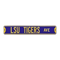 Purple LSU Tigers 6" x 36" College Ave Team Street Sign