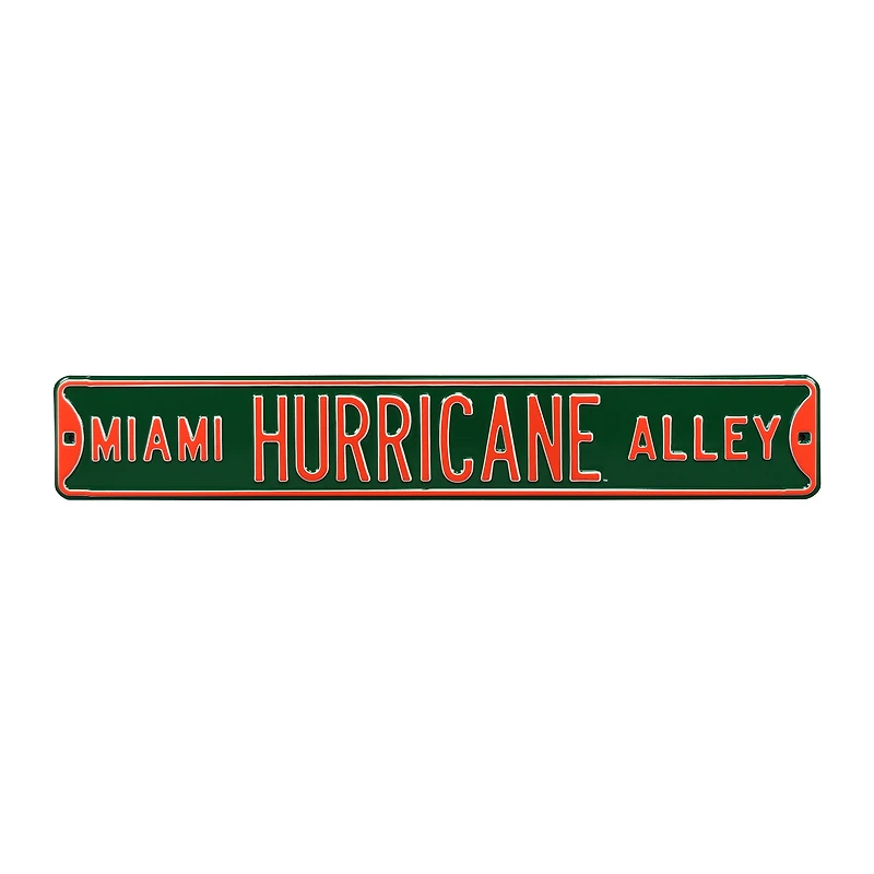 Green Miami Hurricanes 6" x 36" College Ave Street Sign