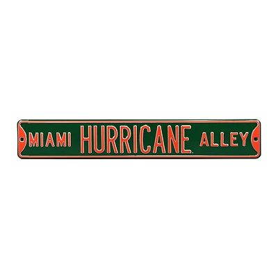 Green Miami Hurricanes 6" x 36" College Ave Street Sign