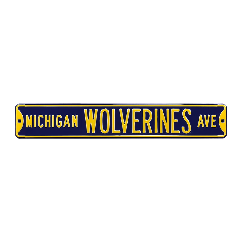Navy Michigan Wolverines 6" x 36" College Ave Team Street Sign