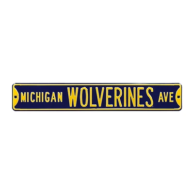 Navy Michigan Wolverines 6" x 36" College Ave Team Street Sign