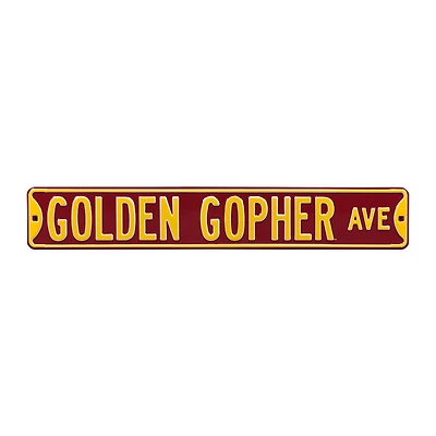 Maroon Minnesota Golden Gophers 6" x 36" College Ave Street Sign