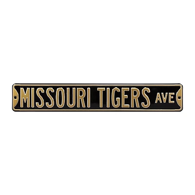 Black Missouri Tigers 6" x 36" College Ave Street Sign