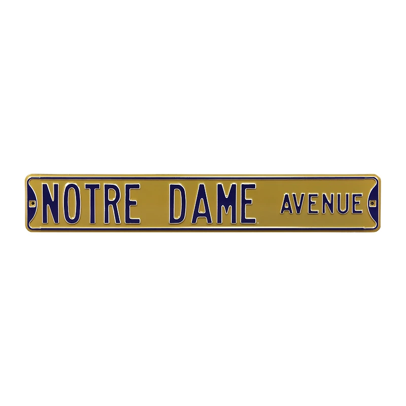 Gold Notre Dame Fighting Irish 6" x 36" College Ave Street Sign
