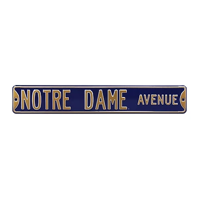 Navy Notre Dame Fighting Irish 6" x 36" College Ave Team Street Sign