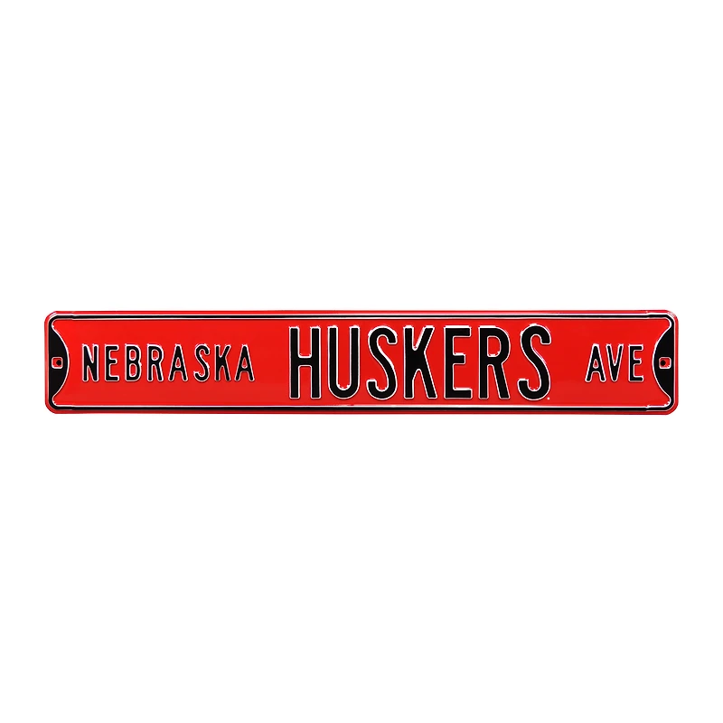 Scarlet Nebraska Huskers 6" x 36" College Ave Street Sign