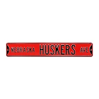 Scarlet Nebraska Huskers 6" x 36" College Ave Street Sign