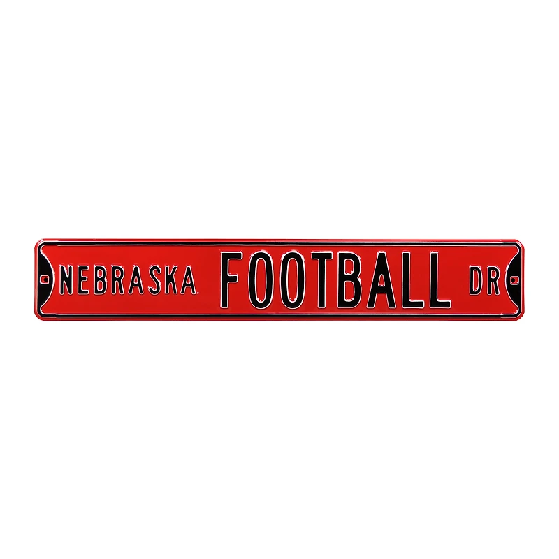 Scarlet Nebraska Huskers 6" x 36" College Ave Team Street Sign