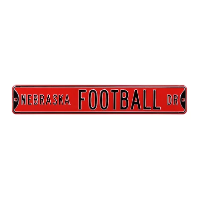 Scarlet Nebraska Huskers 6" x 36" College Ave Team Street Sign