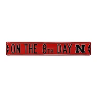 Scarlet Nebraska Huskers 6" x 36" College Ave Premium Embossed Street Sign