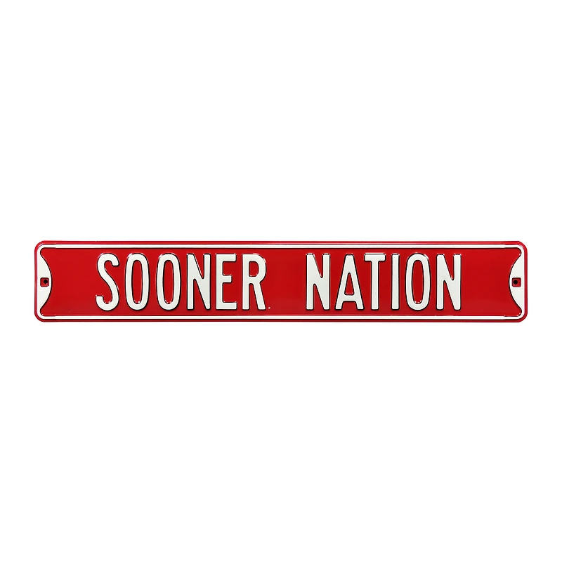 Crimson Oklahoma Sooners 6" x 36" College Ave Street Sign