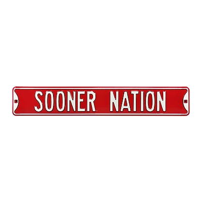 Crimson Oklahoma Sooners 6" x 36" College Ave Street Sign