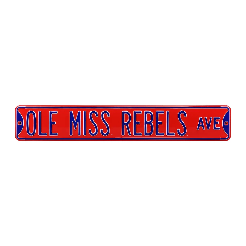 Red Ole Miss Rebels 6" x 36" College Ave Street Sign