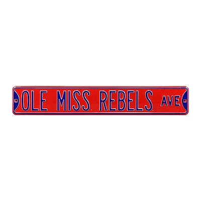 Red Ole Miss Rebels 6" x 36" College Ave Street Sign