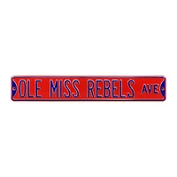 Red Ole Miss Rebels 6" x 36" College Ave Street Sign