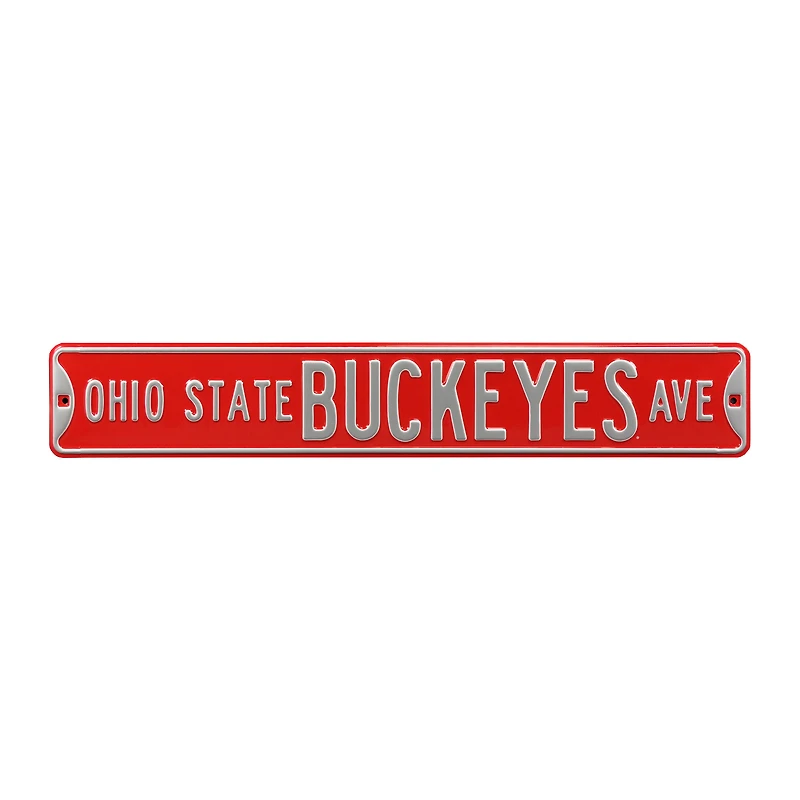Scarlet Ohio State Buckeyes 6" x 36" College Ave Street Sign
