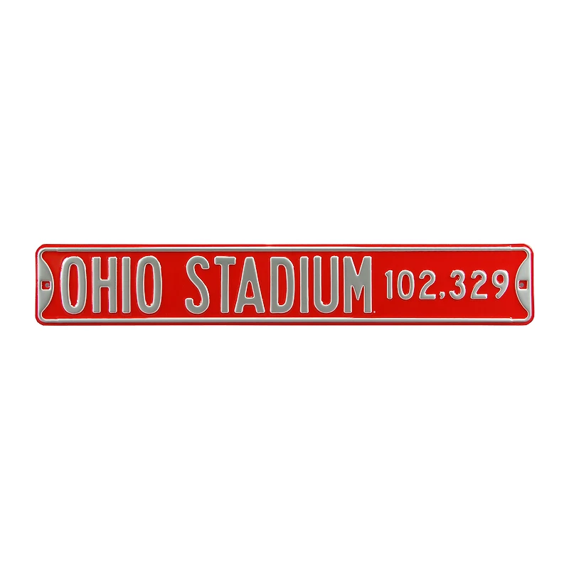 Scarlet Ohio State Buckeyes 6" x 36" College Ave Embossed Street Sign