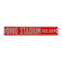 Scarlet Ohio State Buckeyes 6" x 36" College Ave Embossed Street Sign