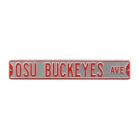 Silver Ohio State Buckeyes 6" x 36" College Ave Street Sign