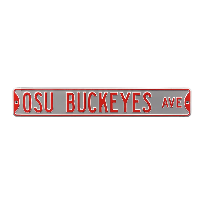 Silver Ohio State Buckeyes 6" x 36" College Ave Street Sign