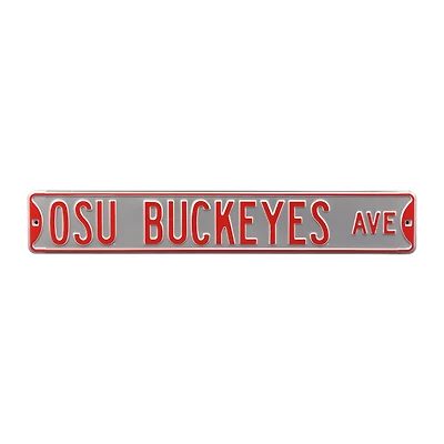Silver Ohio State Buckeyes 6" x 36" College Ave Street Sign