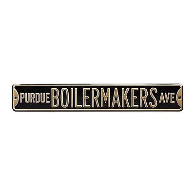 Black Purdue Boilermakers 6" x 36" College Ave Team Street Sign