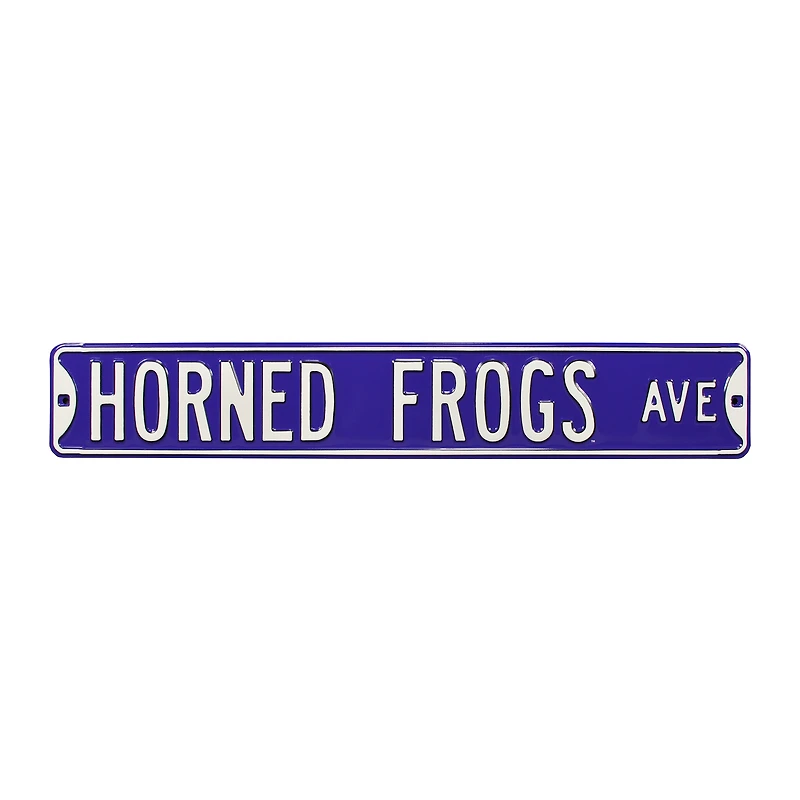 Purple TCU Horned Frogs 6" x 36" College Ave Street Sign